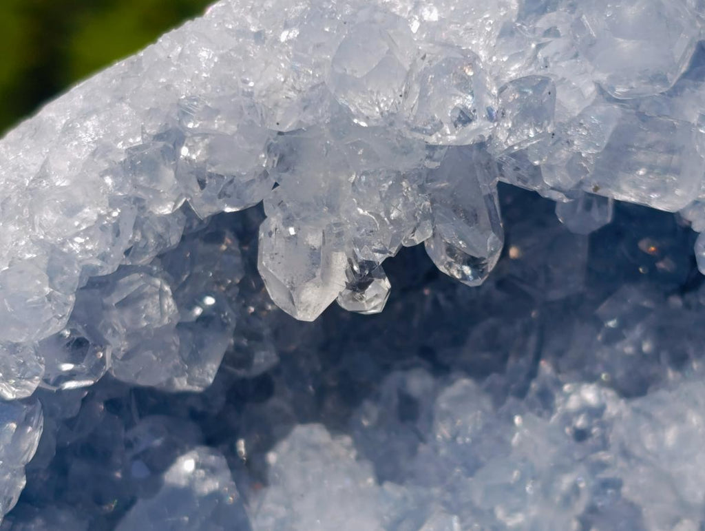 Natural Icy Blue Celestite Geode Specimen x 1 From Sakoany Madagascar