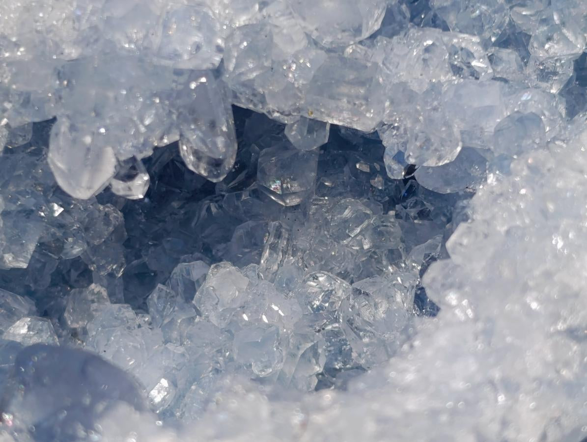 Natural Icy Blue Celestite Geode Specimen x 1 From Sakoany Madagascar