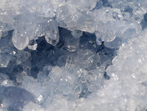 Natural Icy Blue Celestite Geode Specimen x 1 From Sakoany Madagascar