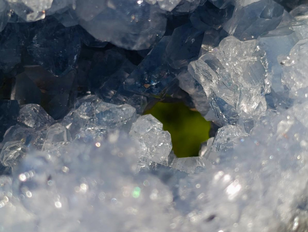 Natural Icy Blue Celestite Geode Specimen x 1 From Sakoany Madagascar