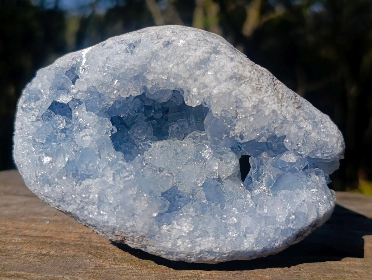 Natural Icy Blue Celestite Geode Specimen x 1 From Sakoany Madagascar
