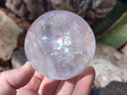 Polished Rainbow Veiled Rock Crystal Ball x 1 From Madagascar