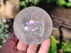 Polished Rainbow Veiled Rock Crystal Ball x 1 From Madagascar