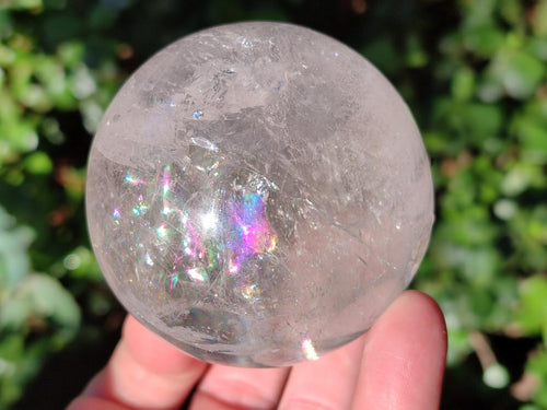 Polished Rainbow Veiled Rock Crystal Ball x 1 From Madagascar