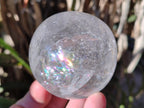 Polished Rainbow Veiled Rock Crystal Ball x 1 From Madagascar