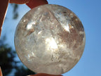 Polished Rainbow Veiled Rock Crystal Ball x 1 From Madagascar