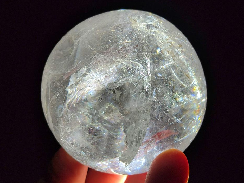 Polished Rainbow Veiled Rock Crystal Ball x 1 From Madagascar