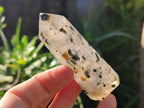 Polished Set of 3 Small Girasol Crystals with Epidote x 1 From Ambatondrazaka, Madagascar