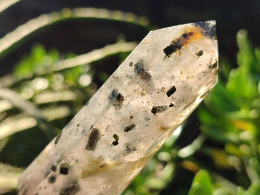 Polished Set of 3 Small Girasol Crystals with Epidote x 1 From Ambatondrazaka, Madagascar