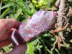 Polished Purple Lepidolite Display Crystal with Pink Rubellite Tourmaline x 1 From Madagascar