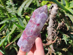Polished Purple Lepidolite Display Crystal with Pink Rubellite Tourmaline x 1 From Madagascar