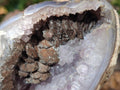 Polished Agate with Crystalline Amethyst Centred Geode x 1 From Maintirano, Madagascar