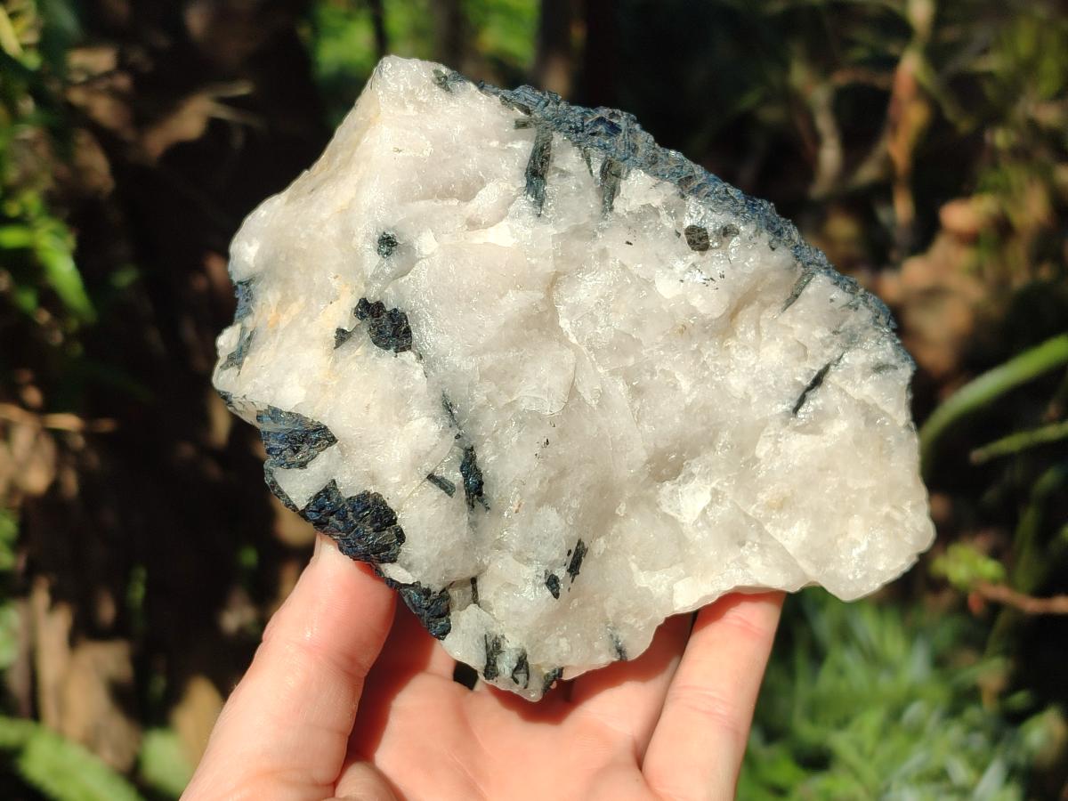Natural Rare Blue Indicolite Tourmaline Crystals in White Quartz x 1 From Karibib, Namibia