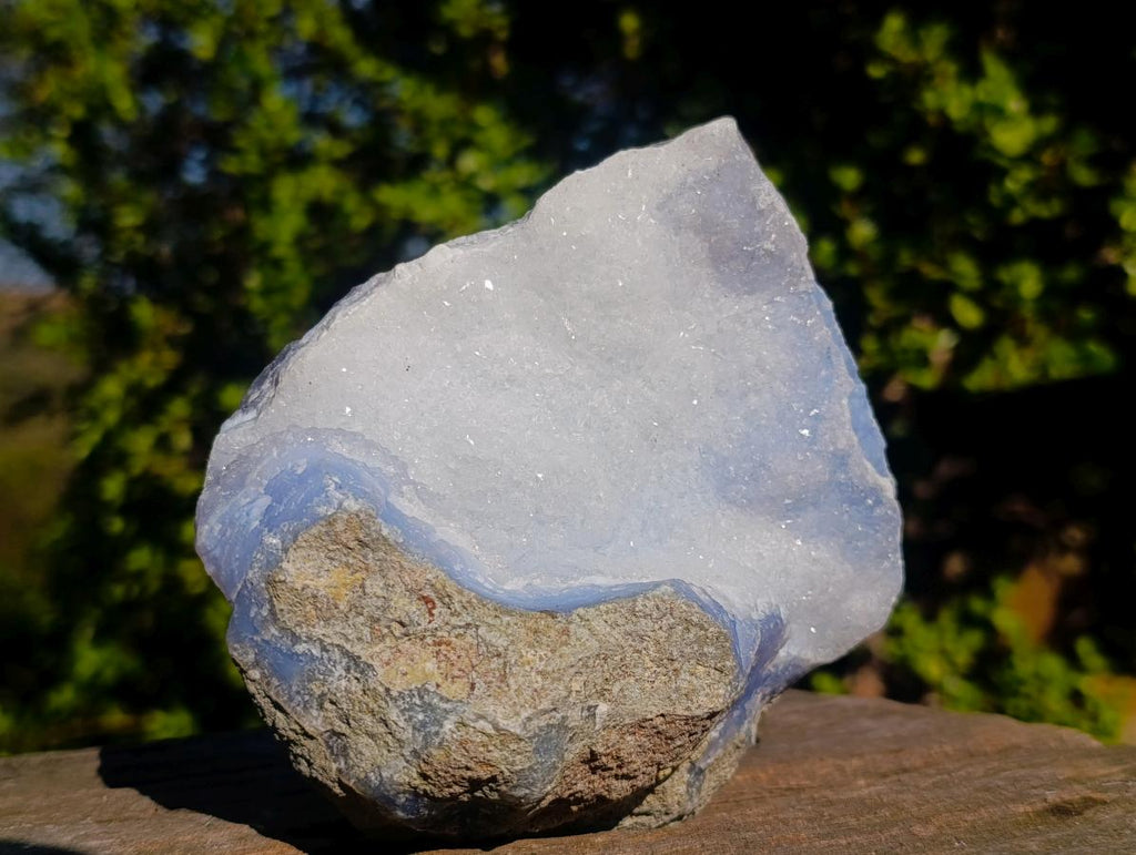Natural Crystalline Blue Lace Agate Geode Plate Specimen x 1 From Nsanje, Malawi