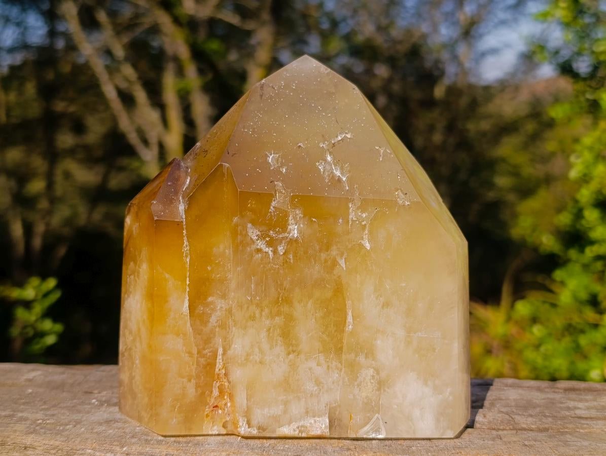 Polished Large Golden Citrine Twin Crystal x 1 From Anjozorobe Madagascar