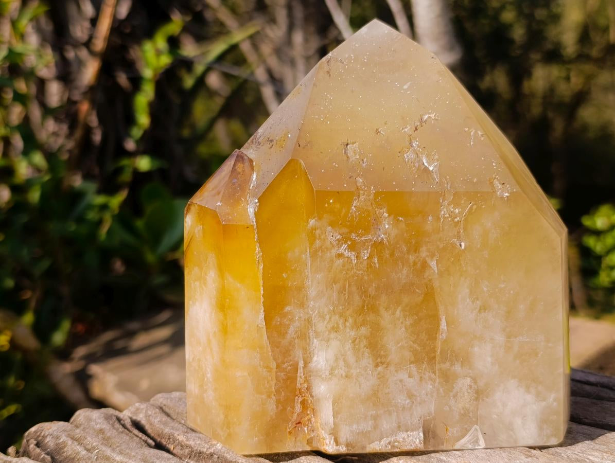 Polished Large Golden Citrine Twin Crystal x 1 From Anjozorobe Madagascar