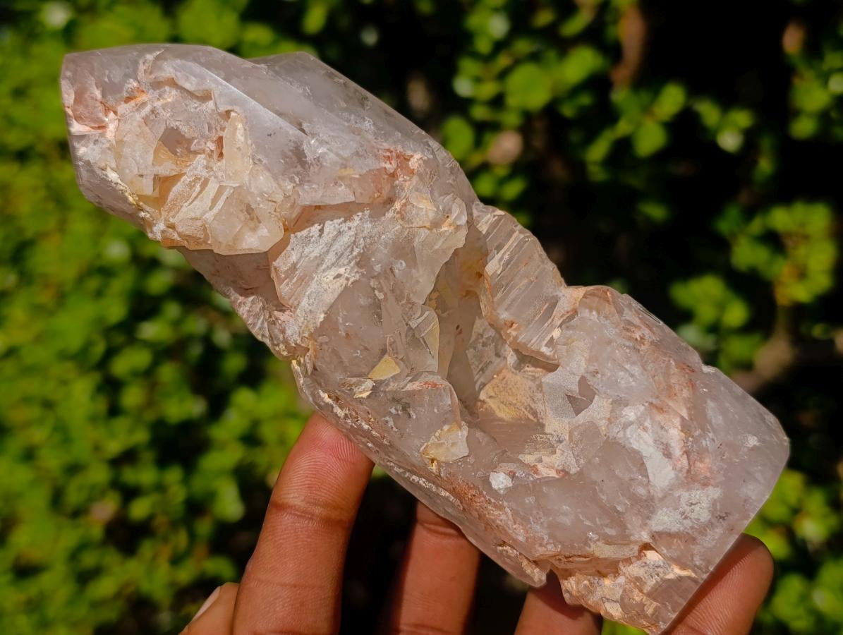 Polished and Natural Skeletal Quartz Window Crystal x 1 From Madagascar