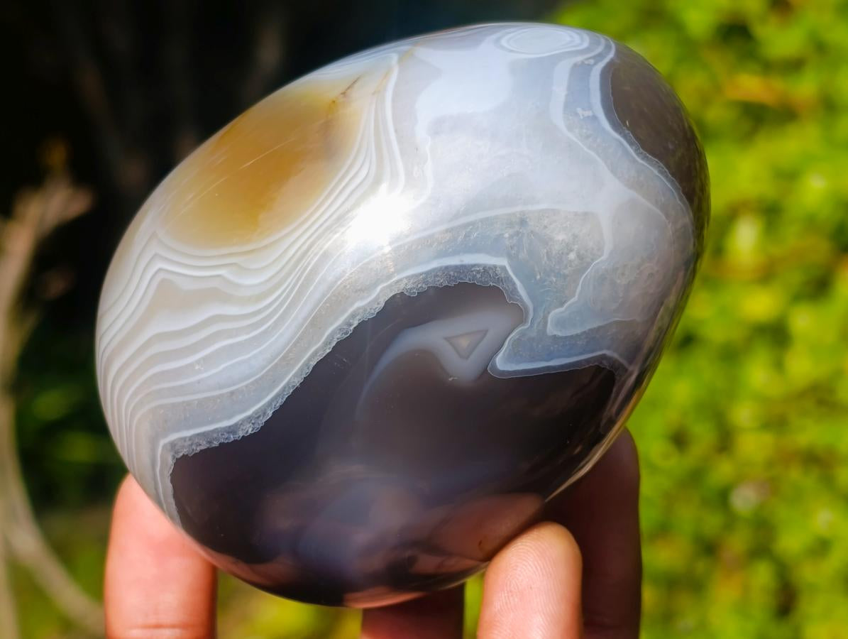 Polished Large Banded Agate Egg x 1 From Madagascar