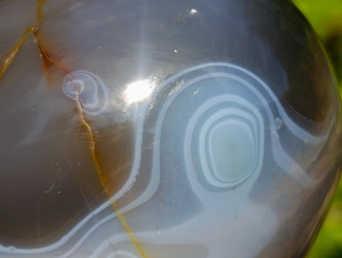 Polished Large Banded Agate Egg x 1 From Madagascar