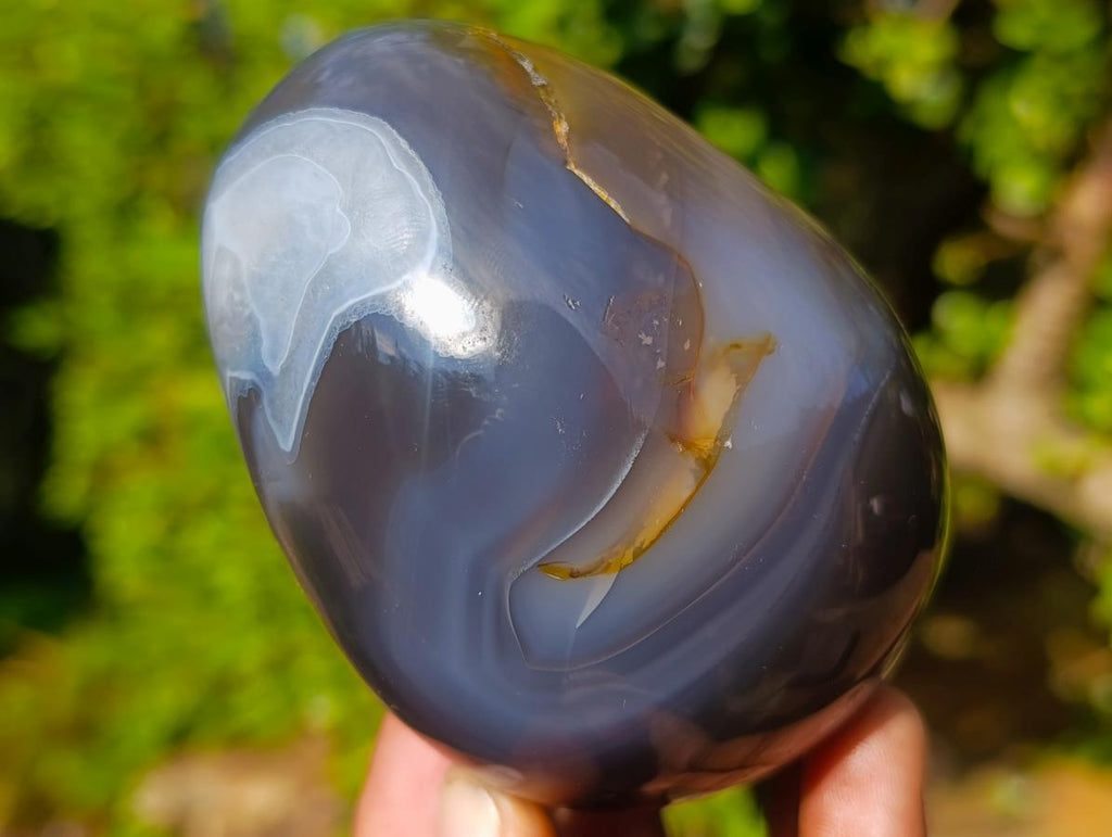 Polished Large Banded Agate Egg x 1 From Madagascar