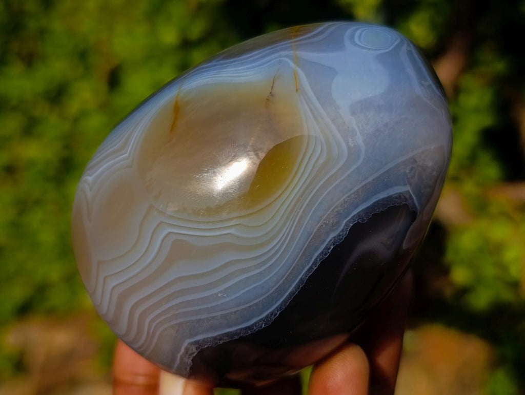 Polished Large Banded Agate Egg x 1 From Madagascar