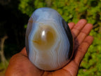 Polished Large Banded Agate Egg x 1 From Madagascar