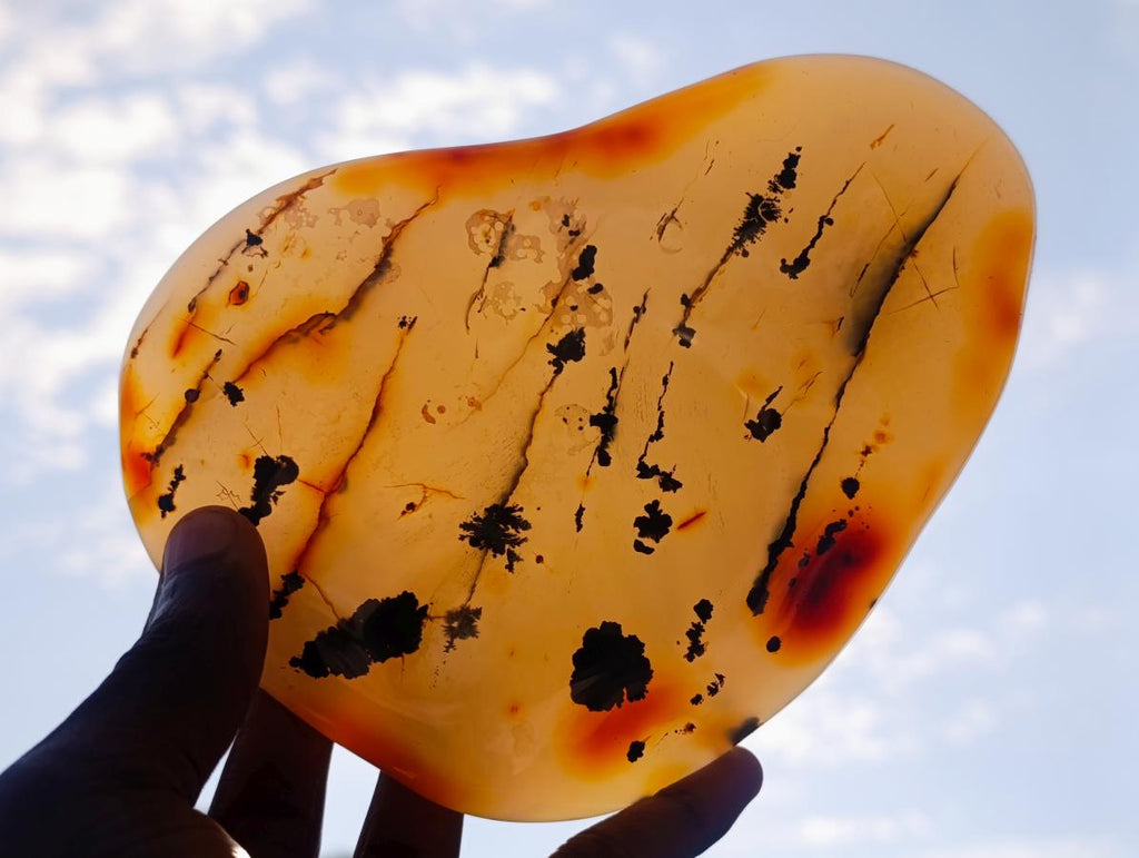 Polished Dendritic Carnelian Agate Display Piece x 1 From Moralambo, Madagascar