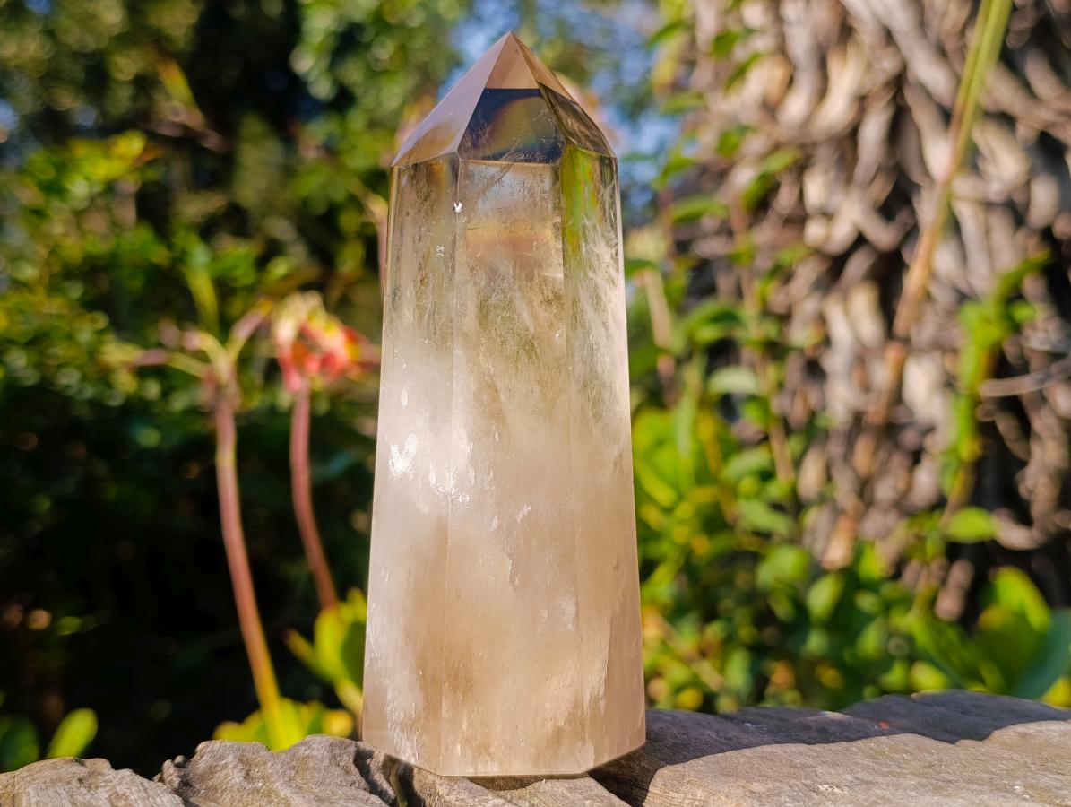 Polished Smokey Citrine Phantom Quartz Display Crystal x 1 From Anjozorobe, Madagascar