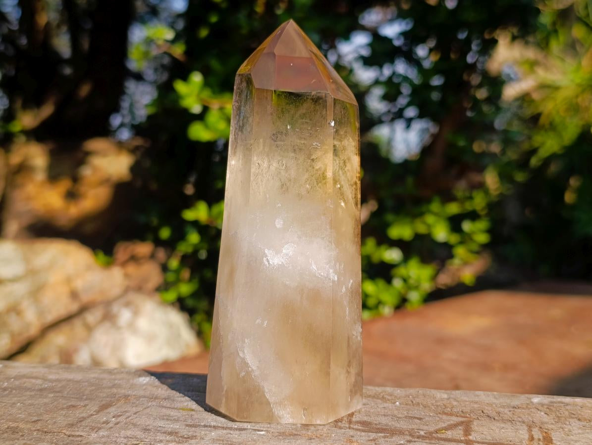 Polished Smokey Citrine Phantom Quartz Display Crystal x 1 From Anjozorobe, Madagascar