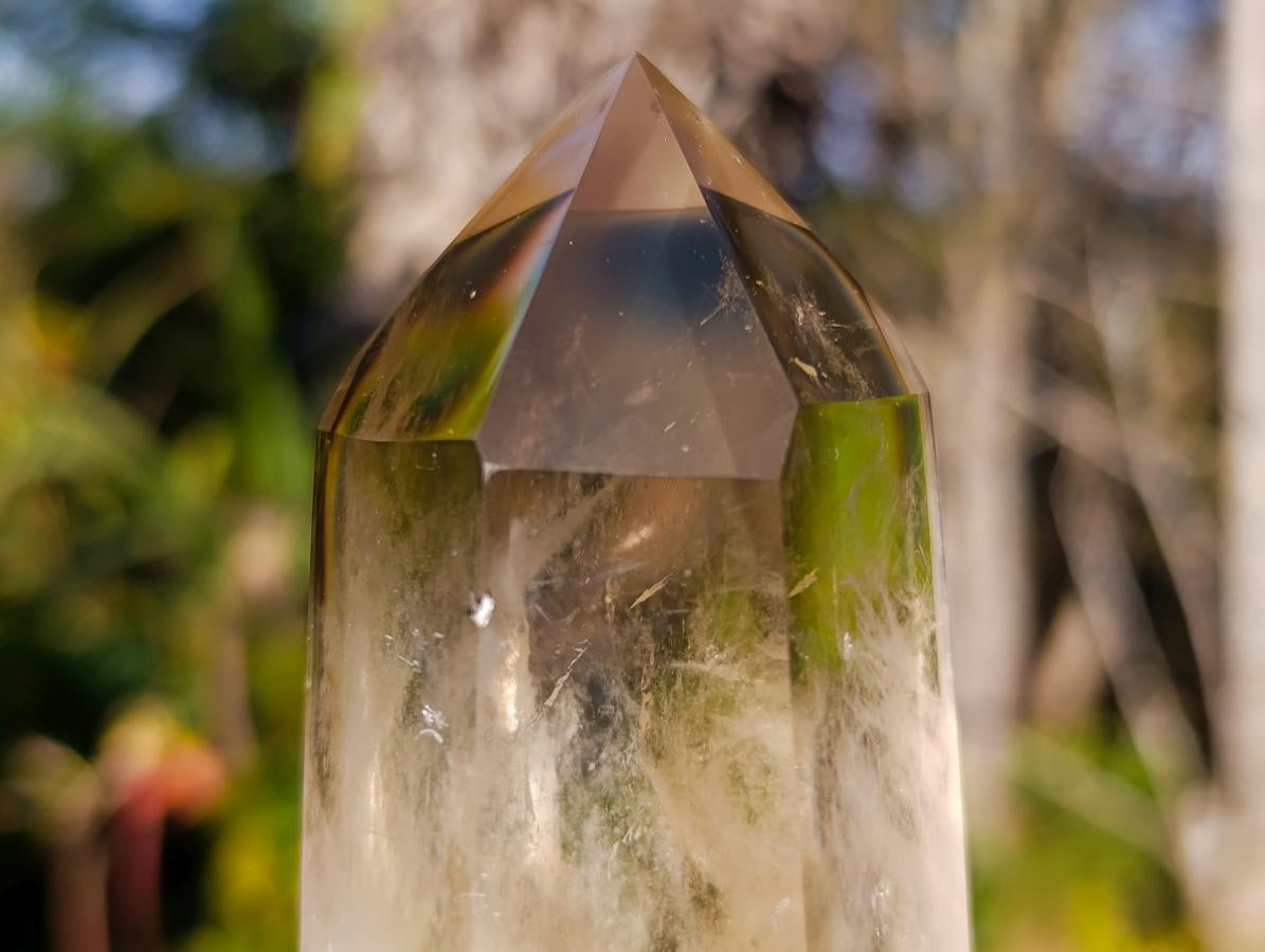 Polished Smokey Citrine Phantom Quartz Display Crystal x 1 From Anjozorobe, Madagascar
