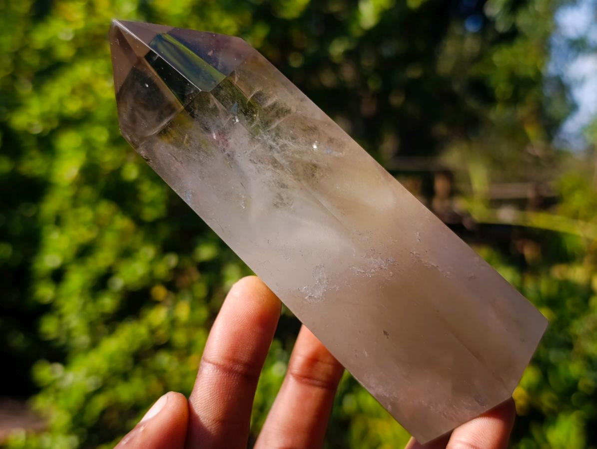 Polished Smokey Citrine Phantom Quartz Display Crystal x 1 From Anjozorobe, Madagascar