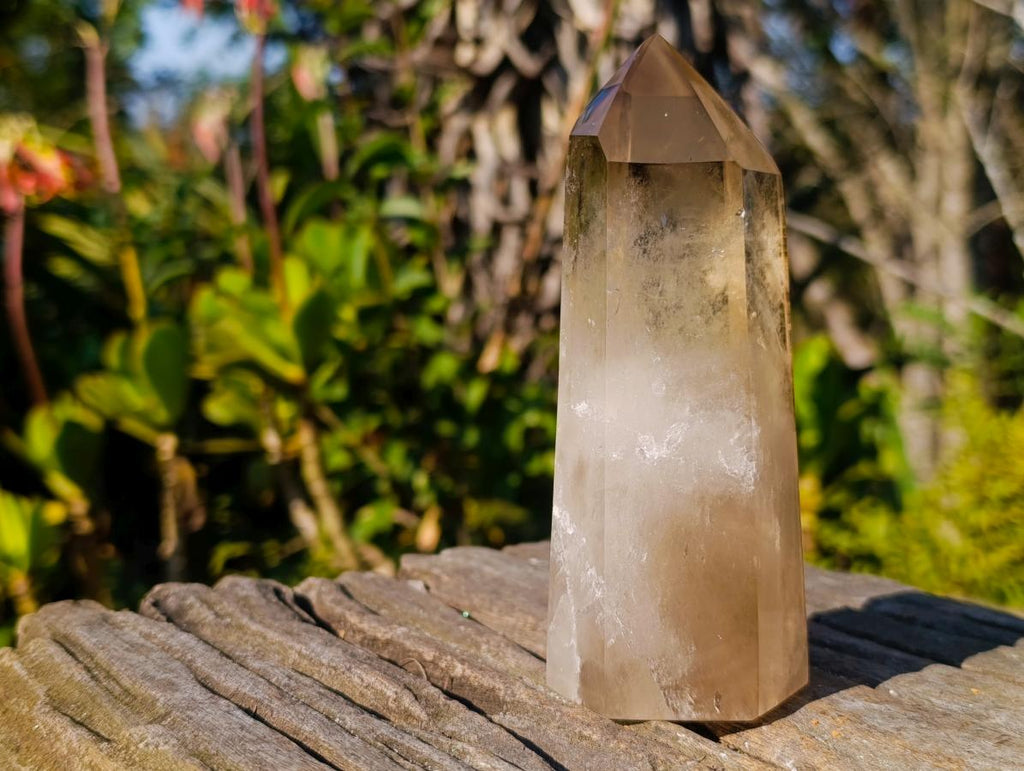 Polished Smokey Citrine Phantom Quartz Display Crystal x 1 From Anjozorobe, Madagascar