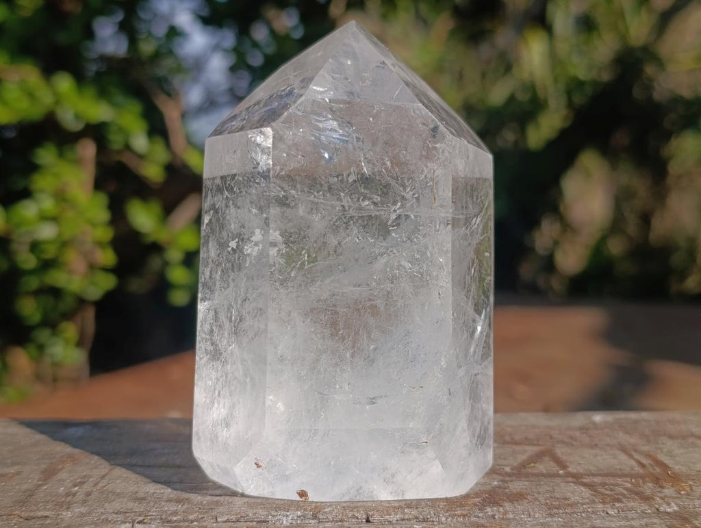 Polished Reflective Veiled Quartz Display Crystal x 1 From Madagascar