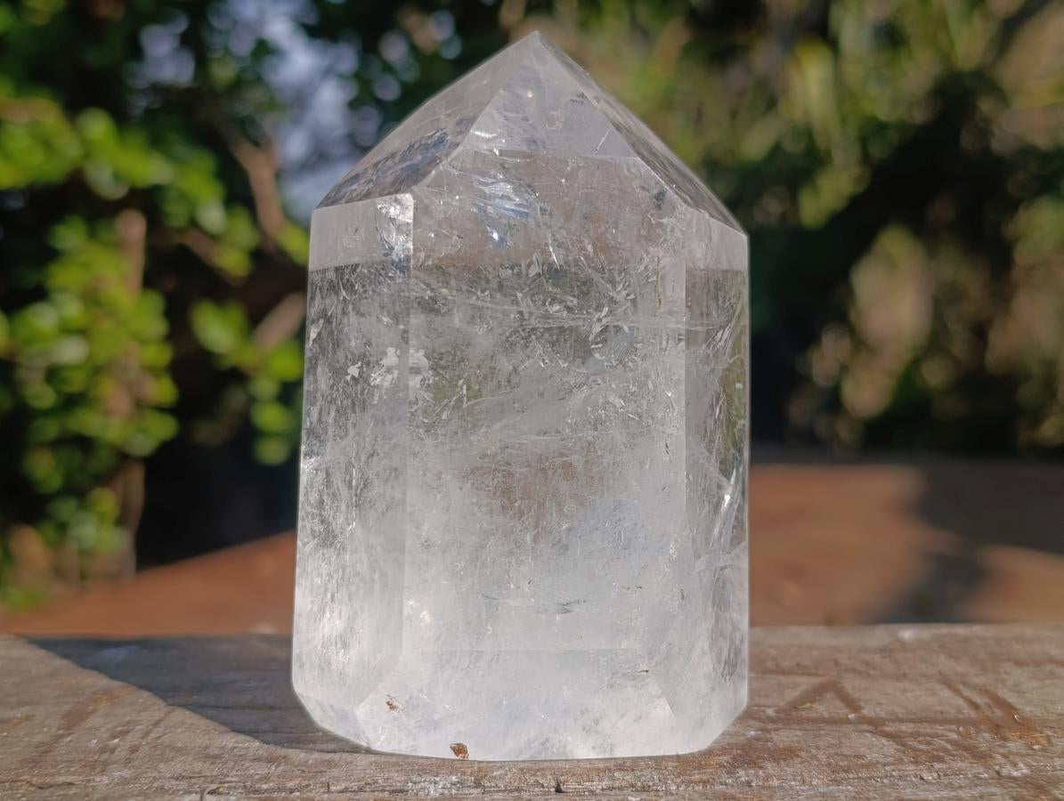 Polished Reflective Veiled Quartz Display Crystal x 1 From Madagascar