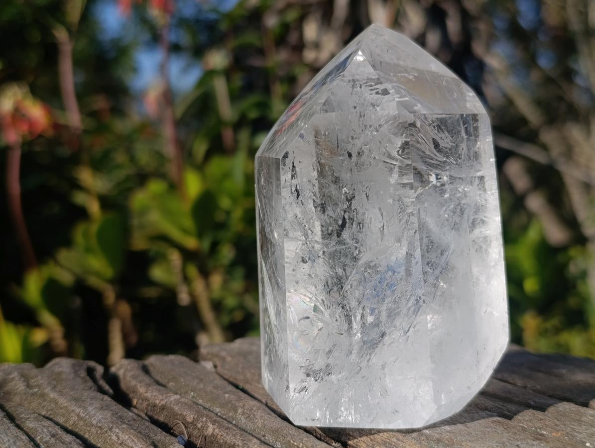 Polished Reflective Veiled Quartz Display Crystal x 1 From Madagascar