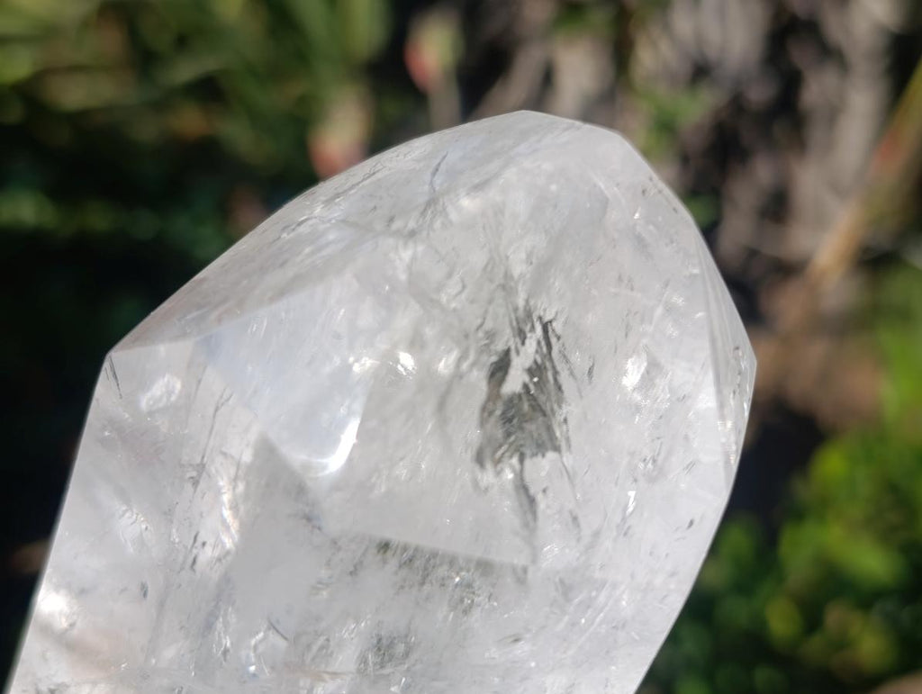 Polished Reflective Veiled Quartz Display Crystal x 1 From Madagascar