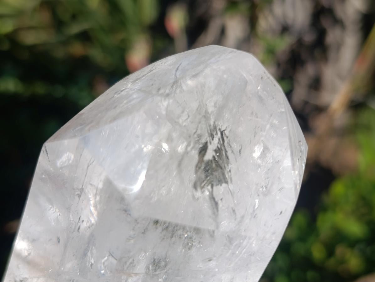 Polished Reflective Veiled Quartz Display Crystal x 1 From Madagascar