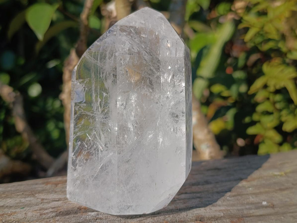 Polished Reflective Veiled Quartz Display Crystal x 1 From Madagascar