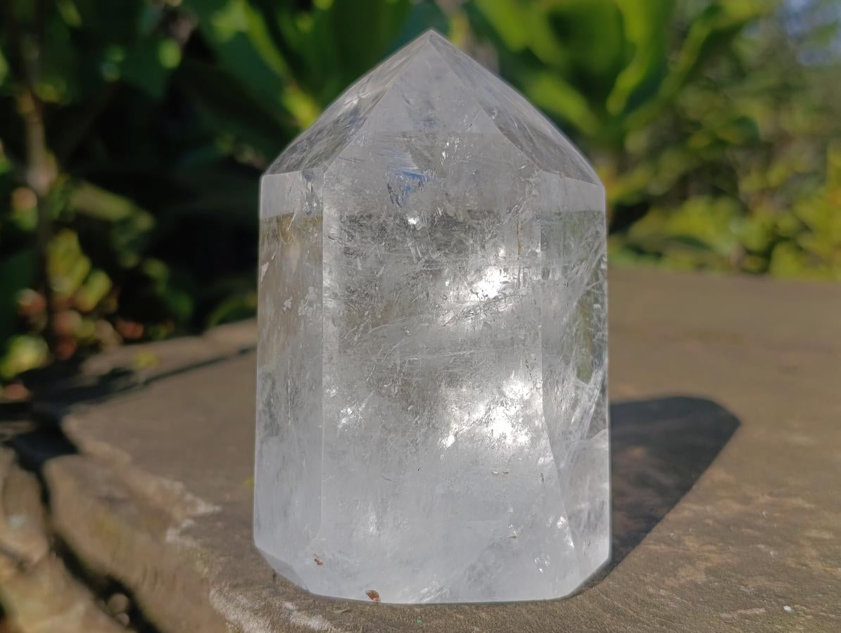 Polished Reflective Veiled Quartz Display Crystal x 1 From Madagascar