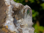 Natural Clear Brandberg Quartz Crystal Geode with Fluorescent Calcite Crystals x 1 From Brandberg, Namibia