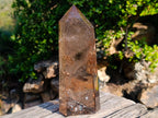 Polished Large Smokey Quartz Display Crystal with Veil Inclusions x 1 From Anjozorobe, Madagascar