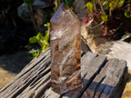 Polished Large Smokey Quartz Display Crystal with Veil Inclusions x 1 From Anjozorobe, Madagascar