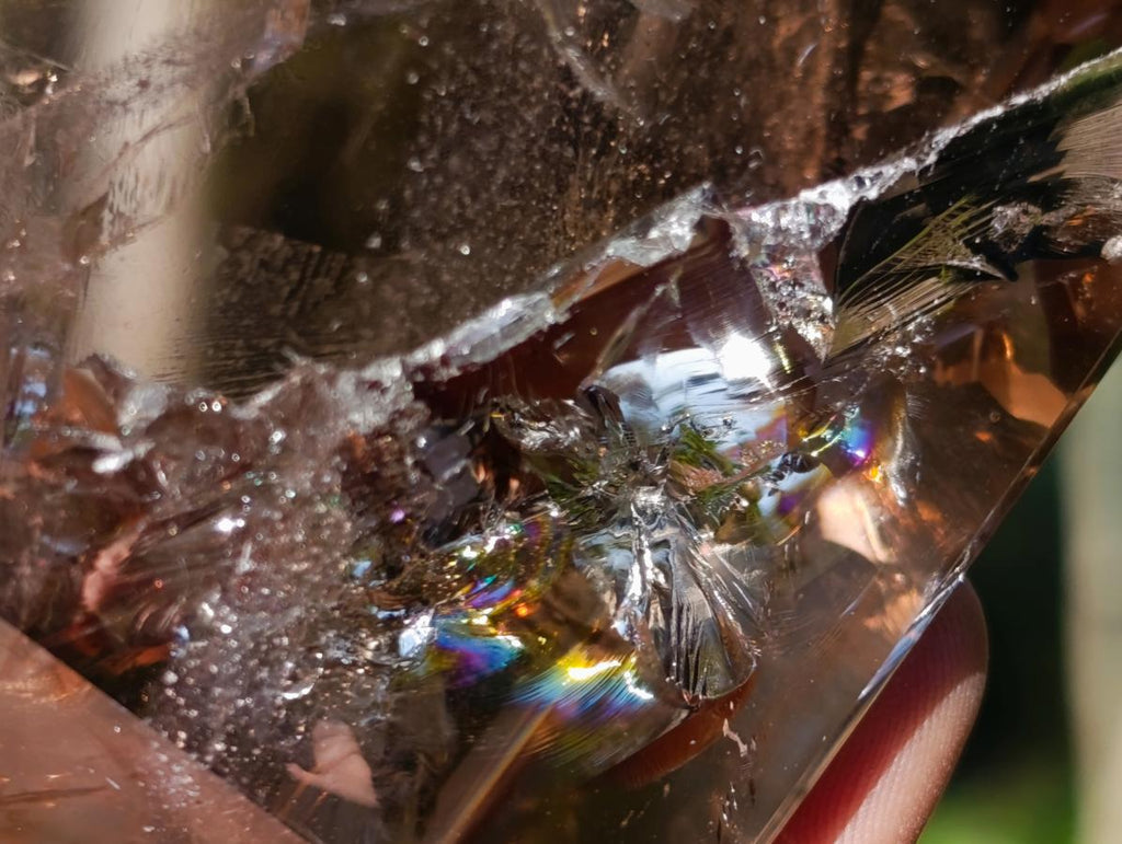 Polished Large Smokey Quartz Display Crystal with Veil Inclusions x 1 From Anjozorobe, Madagascar
