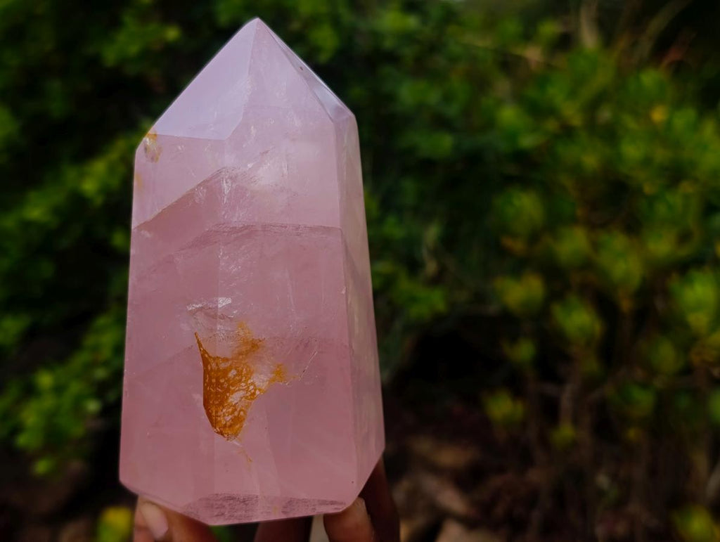Polished Gemmy Translucent Rose Quartz Display Crystal x 1 From Ambatondrazaka, Madagascar