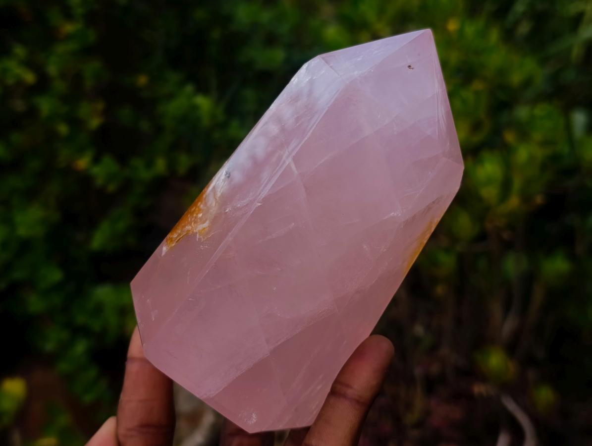 Polished Gemmy Translucent Rose Quartz Display Crystal x 1 From Ambatondrazaka, Madagascar