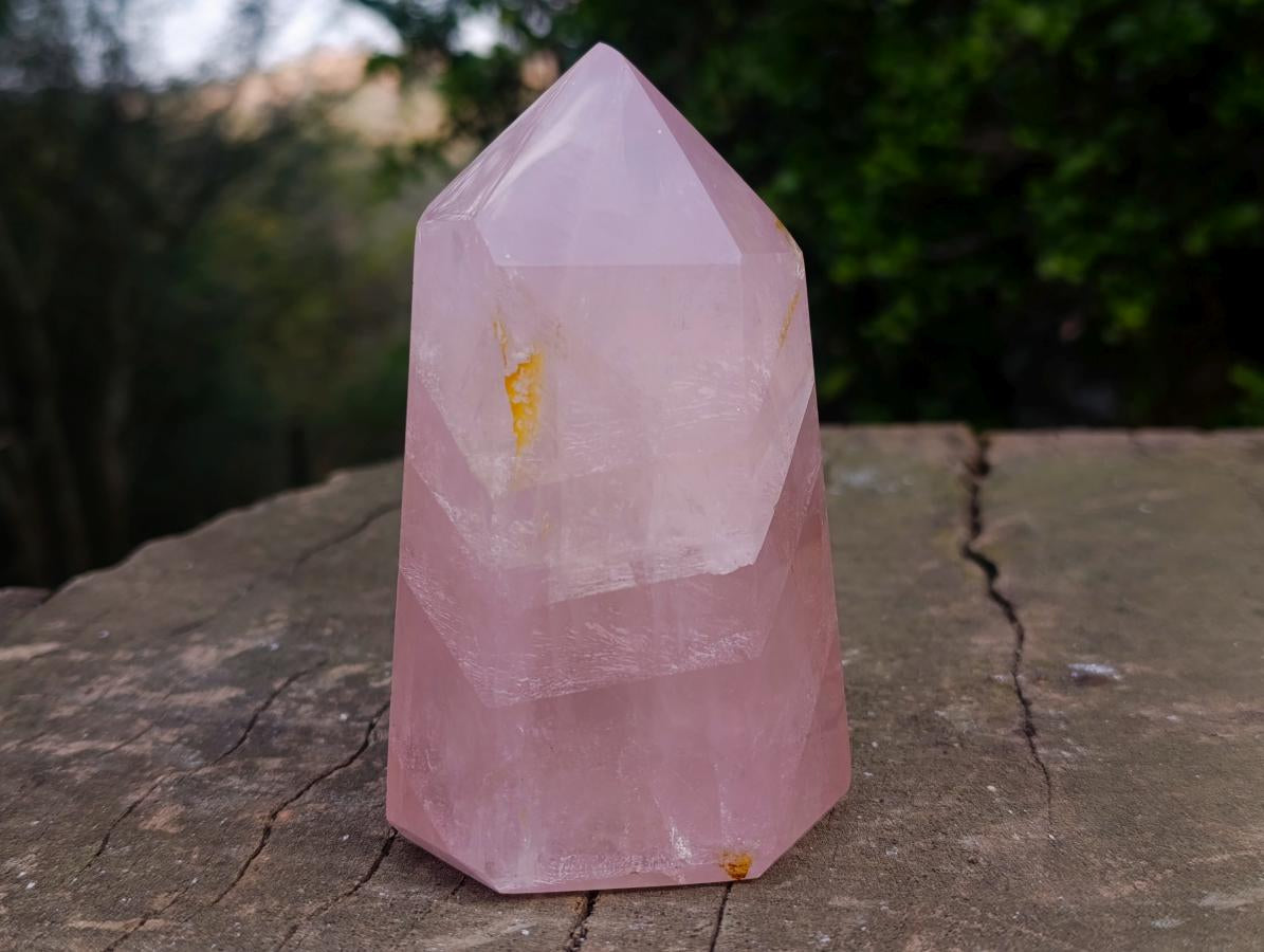Polished Gemmy Translucent Rose Quartz Display Crystal x 1 From Ambatondrazaka, Madagascar