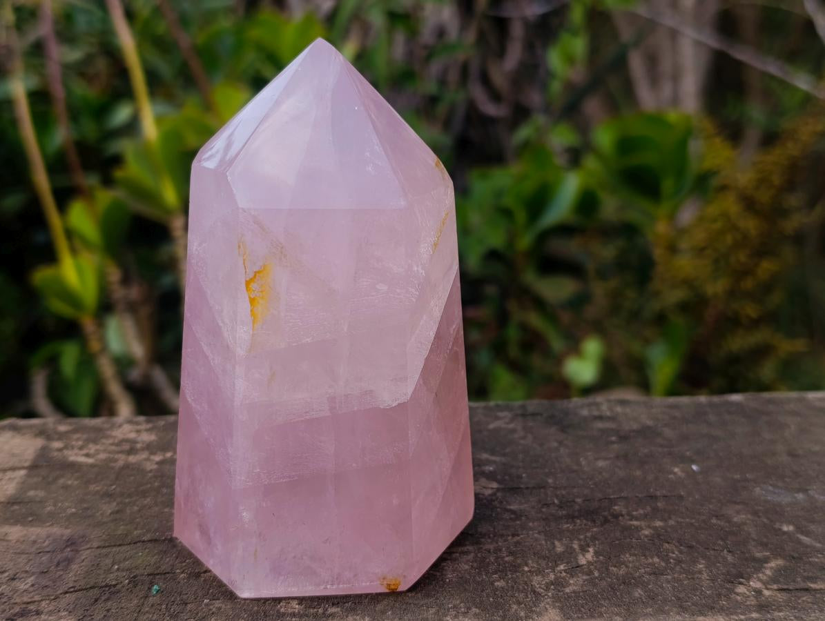 Polished Gemmy Translucent Rose Quartz Display Crystal x 1 From Ambatondrazaka, Madagascar