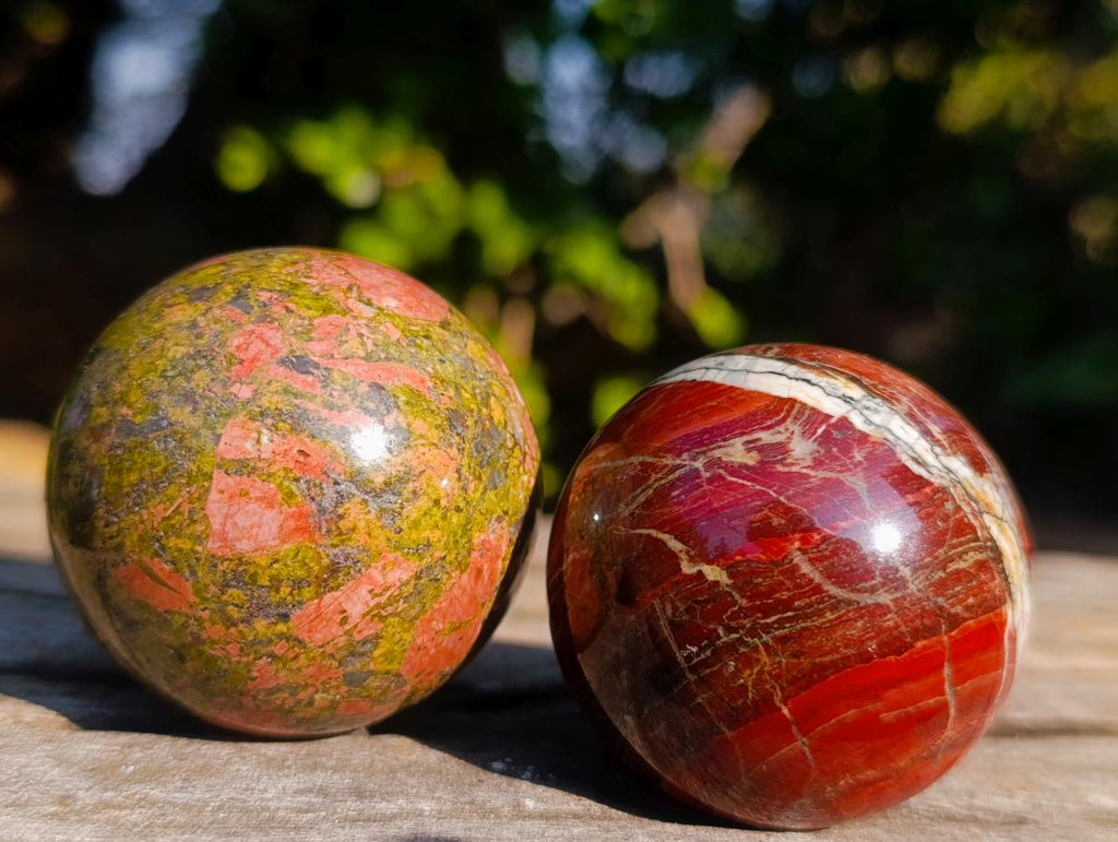 Polished Mix of African Gemstone Spheres Set of 6 x 1 From Southern Africa