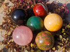 Polished Mix of African Gemstone Spheres Set of 6 x 1 From Southern Africa