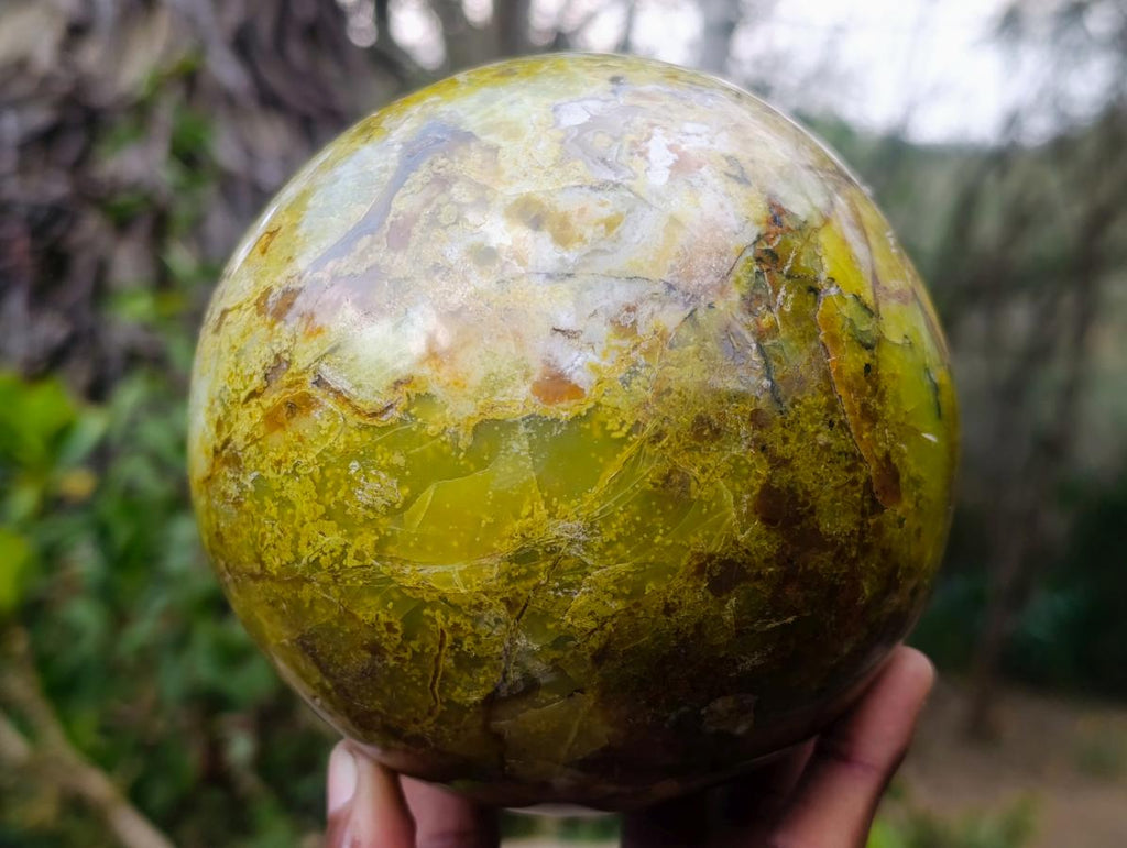 Polished XL Green Opal Sphere x 1 From Betroka, Madagascar